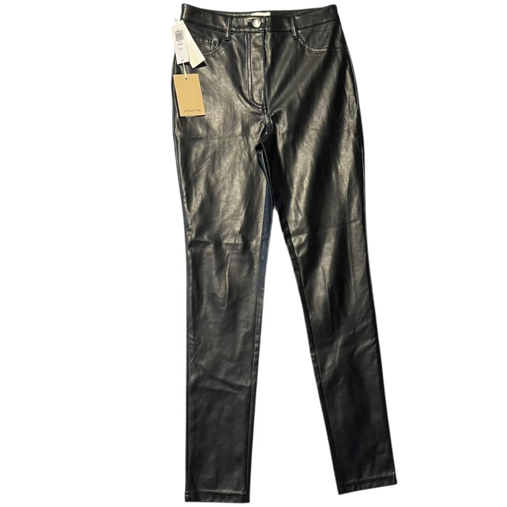 Artizia Wilfred Free Women's 2 Charm High Rise Skinny Vegan Leather Pants Edgy